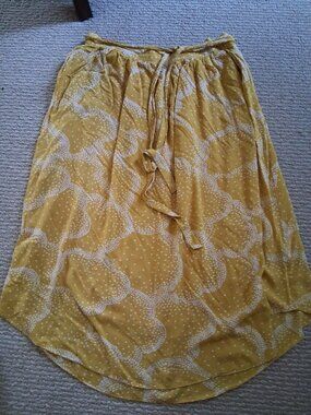 Anthropologie Maeve Skirt Gold And White Boho L